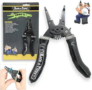 Rack-A-Tiers Croc's Jr. Needle Nose Wire Strippers, Electrician Wire Crimper & Stripper, Wire Stripper Cutter, Ergonomic Glow-in-the-Dark Handles, Wire Insulation Stripper (47002)