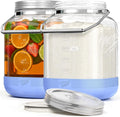 1 Gallon Glass Jars with Airtight Lid, 4.3" Wide Mouth Mason Jars, 2 PCS