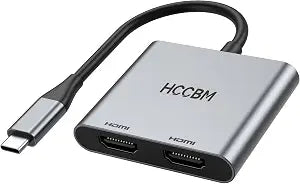 USB C to Dual HDMI Adapter, Dual Monitors Adapter USB C Hub with 2 HDMI