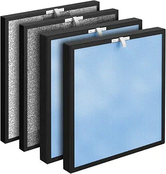 HSP001 Replacement Filter Compatible with HSP001 Air Clean-er Purifier 4-in-2 filters of H13 True HEPA Filter, Activated Carbon and Cold Catalyst, 2 Packs