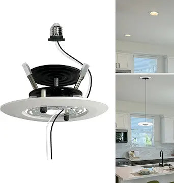 Jolux 5/6" Recessed Can Light Conversion Kit, Can to Pendant Adapter
