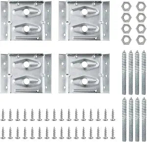 POWERTEC Surface Mount Corner Brackets 4PK w/Mounting Hardware, Corner Braces for Desk Legs/Coffee Table/Dining Table/Bench Legs (71428)