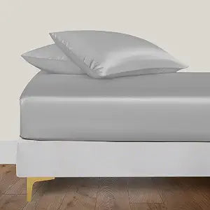 LINENWALAS Viscose Derived from Bamboo Fitted Sheet King Size - Light Grey
