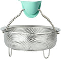 Stainless Steel Steamer Basket - Vegetable & Dumpling Steamer Insert for Pots, Instant Pot Accessories with Handles & Feet, Multi-Purpose Mesh Strainer for Cooking, Fruits (Silvery, Medium)