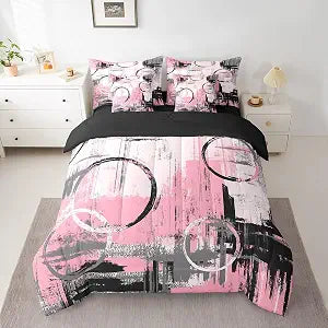 Feelyou Geometric 7 Piece Bedding Set Queen Size for Kids Teens