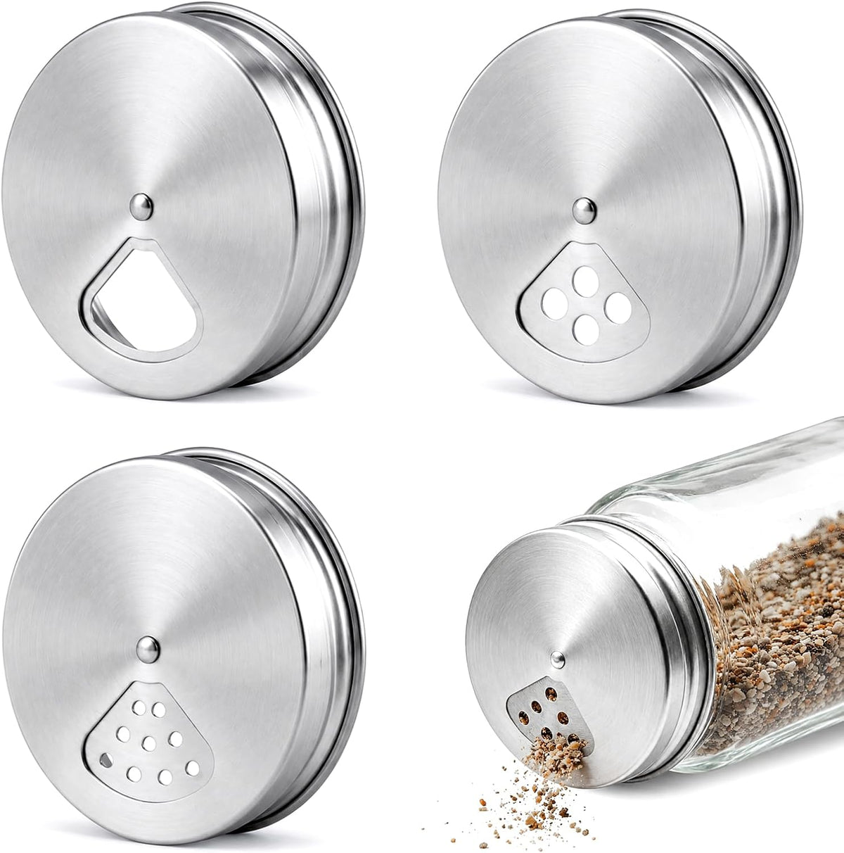 4 Pcs Mason Jar Shaker Lids, Turn Your Mason Jar Into Spice Dispenser