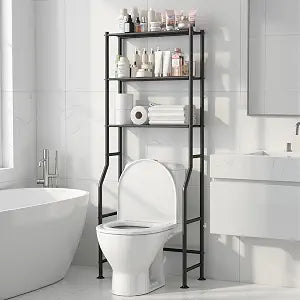 Livilord 3-Tier Over Toilet Storage Rack, Anti-Wobble, Black
