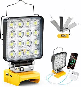 Cordless LED Work Light Compatible with Dewalt 20v Battery, 112W 11200LM