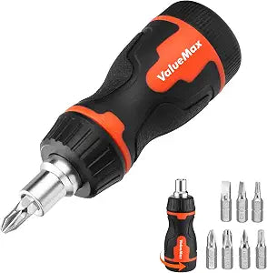 ValueMax 8-in-1 Stubby Screwdriver, Quick-load Mechanism