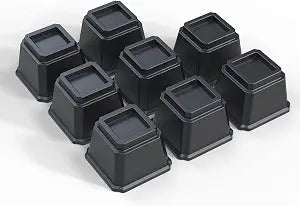 Bed Risers 4 Inch Heavy Duty, Furniture Risers, Set of 8, Black