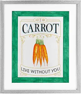 Carrot Pun Kitchen Humor, 13 x 16 Inch Framed Print Under Glass