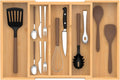 Bamboo Kitchen Utensil Drawer Organizer,Expandable Cutlery Tray