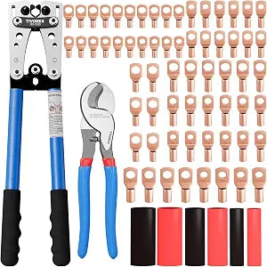 Battery Cable Crimping Tool for AWG 10-1/0 Electrical Wire Lug