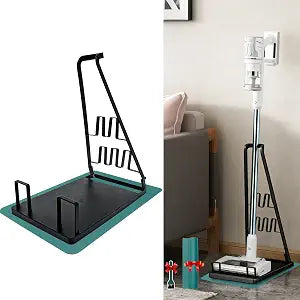 EZ SPARES No Installation Required,Vacuum Stand Frame,Accessories Storage Docking Station Holder,Metal Bracket,big base,Compatible with Dys,Eureka,tineco,dreame,Fit Most Stick Vacuum Cleaner(Black)