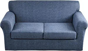 KRFOONN 3 Piece Couch Cover for 2 Cushion Couch Sofa Covers, Loveseat, A1
