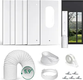 Portable AC Window Vent Kit with 5.9" Exhaust Hose, Slide Seal Kit