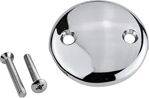 Plumb Pak K826-11PC Universal Bathtub Drain Two Hole Overflow Face Plate with Screws, Polished Chrome