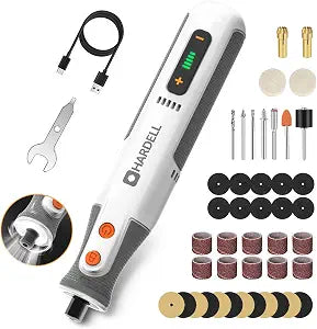 HARDELL 8V Cordless Rotary Tool Kit, 5Speed, 42 Accessories, 28000RPM