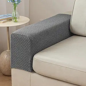 Couch Arm Covers,Sofa Arm Covers Set of 2 Polyester Stretch Anti-Slip Furniture Protector Washable Armchair Slipcovers (Dark Gray,Large (Set of 2))