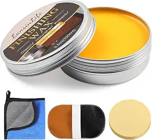 Wood Wax for Furniture, All Natural Paste Wax for Wood Polishing, Chalk Paint Beeswax for Sealing &Protecting Painted and Raw Wooden Surfaces, Beeswax Polish for Floors, Cabinets, Tables, Doors, 3.5oz