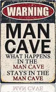 Funny Man Cave Sign Man Cave Decor For Men Garage Tin Signs Gifts Mancave Home Bar Wall Art Warning What Happens In The ManCave Stays Cool Furniture 8x12 Inch