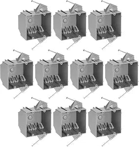 Maxxima 2 Gang 32.5 cu. in. PVC Electrical Junction Box, Gray, 10-Pack