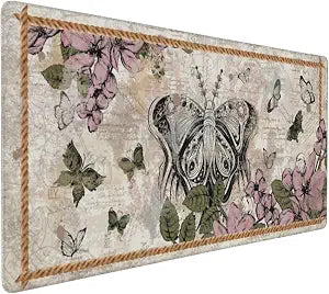 Vintage Desk Mat, Cute Butterfly Mouse Pad