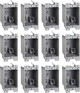 Newhouse Hardware 1-Gang PVC Old Work Electrical Outlet Box (12-Pack) | 14 cu. in. Plastic Junction Box for Switches, GFCI, or Duplex Receptacle Outlet | Old Work Electrical Box for Home Improvement