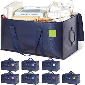 Heavy Duty Moving Bags Extra Large 110LBS Storage Bags, 8 Pack-Blue