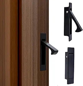 Dontay Pocket Door Handles Edge Pull,Flush Finger Hardware,Matte Black,1