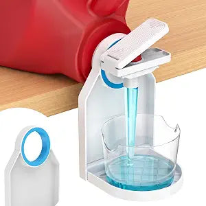 Laundry Detergent Dispenser Cup Holder,Nozzle Upgraded Labor Saving Switch Easily No More runny or Messy Laundry Detergent, Laundry Cup Holder and drip Tray Room Organization and Storage
