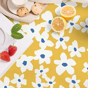 Shelf Liner Self Adhesive Drawer Liner Kitchen Pantry Yellow Floral Daisy