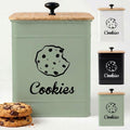 Cookie Jar with Airtight Bamboo Lid, 6"D x 8"H, 1 Gallon Iron Cookie Tin