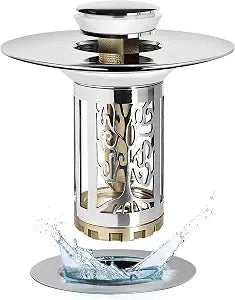 BAOLSLS Bathroom Sink Drain Strainer with Pop Up Removable Hair Catcher