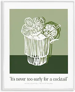Cocktail Lime Quote Kitchen, 16 x 20 Inch Framed Gicle Print