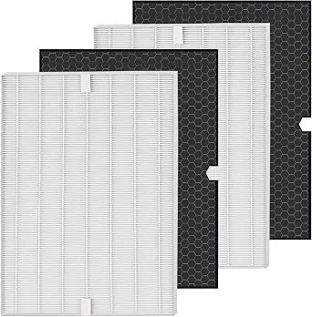 2 Set 116130 Replacement Filter H Premium Filter Compatible with Winix 5500-2 and AM80, (2 Pack Premium Filter+2 Pack Activated Carbon Filter)