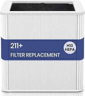 211+ Replacement Filter Compatible with Blue Pure 211+ and 211+ Auto Air Purifier, 2-in-1 H13 True HEPA and Activated Carbon Filter