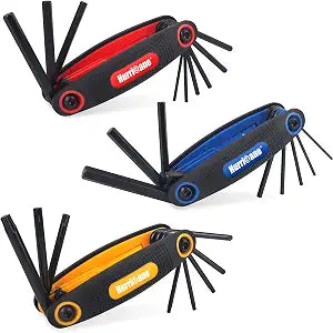 HURRICANE 25-Piece Folding Allen Wrench Set, SAE/Metric/Torx Hex Key Set with 270 Swivel Blades, 3-Pack Portable Key Tool for Bike Repair, Home DIY,and General Applications