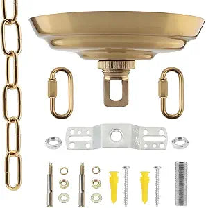 RTNLIT 5" Light Fixture Canopy Kit with 3.2ft Chain, Swag Light Mounting Bracket for Pendant Lights & Chandeliers, Supports 50lb, Includes Installation Hardware(Bronze)