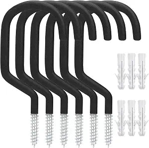 6 Pack Heavy Duty Garage Bike Storage and Utility Hooks-5.7 Inches