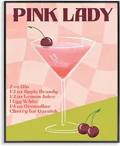 Retro Pink Lady Recipe Kitchen, 16 x 20 Inch Framed Gicle Print