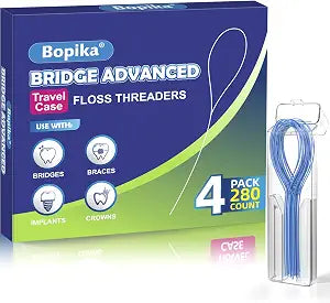 Bopika Dental Floss Threaders for Braces, Bridges & Implants, 280 Count