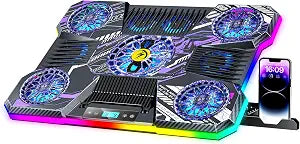 ChillCore RGB Laptop Cooling Pad, Laptop Fan Cooling Pad 9 Fans