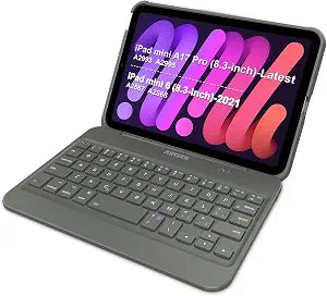 Arteck iPad mini A17 Pro (8.3-inch) Keyboard Case, Bluetooth Keyboard with Protection Shockproof Case for Apple 8.3-inch iPad mini A17 Pro