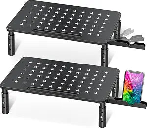 Zimilar 2 Pack Monitor Stand , 3 Height Adjustable Stand with Star Mesh