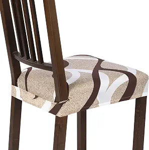 SearchI Dining Chair Seat Covers, Rear Covered(Beige, 6pcs)