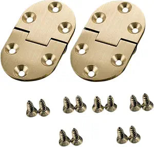 2PC Copper Flap Hinges - 90 Degree Cabinet Hinges for Semicircle & Oval Table Folding Table Accessories