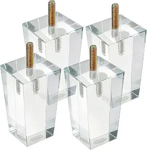 Clear Acrylic Couch Legs, 4 Inch Height, 2 Inch Width, 4Pcs