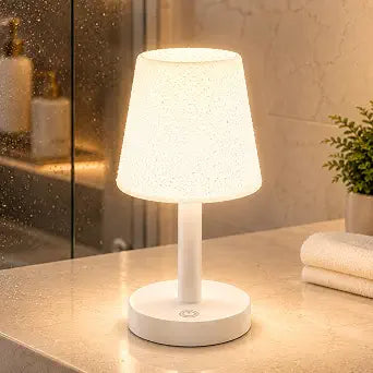 Rechargeable Table Lamp, Mini Cordless Shower Lamp for Bathroom, IP54