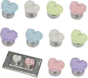 10Pcs Toilets Flusher Button Elegant Heart Shaped Bathroom Assist Decorative Commode Press Lavatory Pusher for Long Nail Use in Home Bathroom Setting